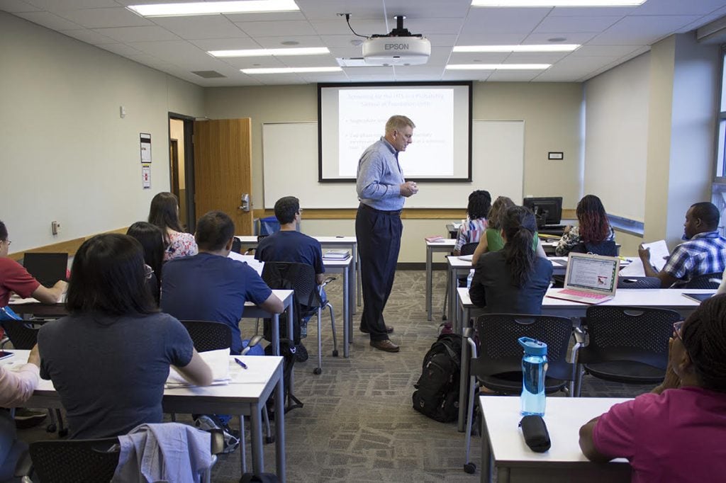 Steven Heeringa teaching in a classroom.