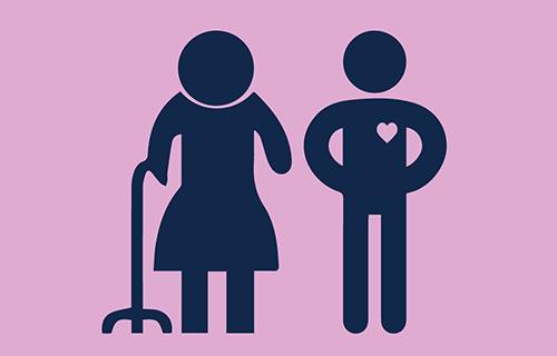 Icon of a caregiver and an elderly person
