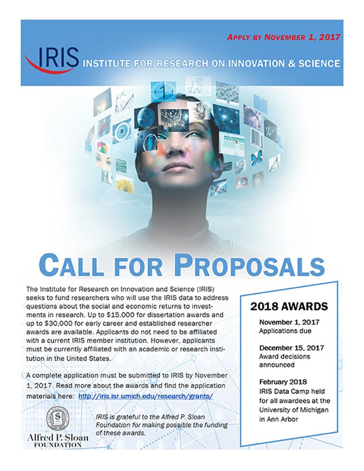 Flyer for IRIS call for proposals