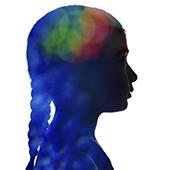 Colorful profile of young girl
