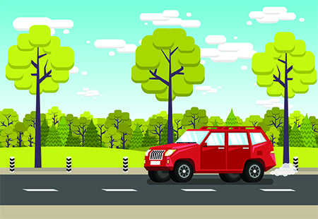 Illustration of a car on a road